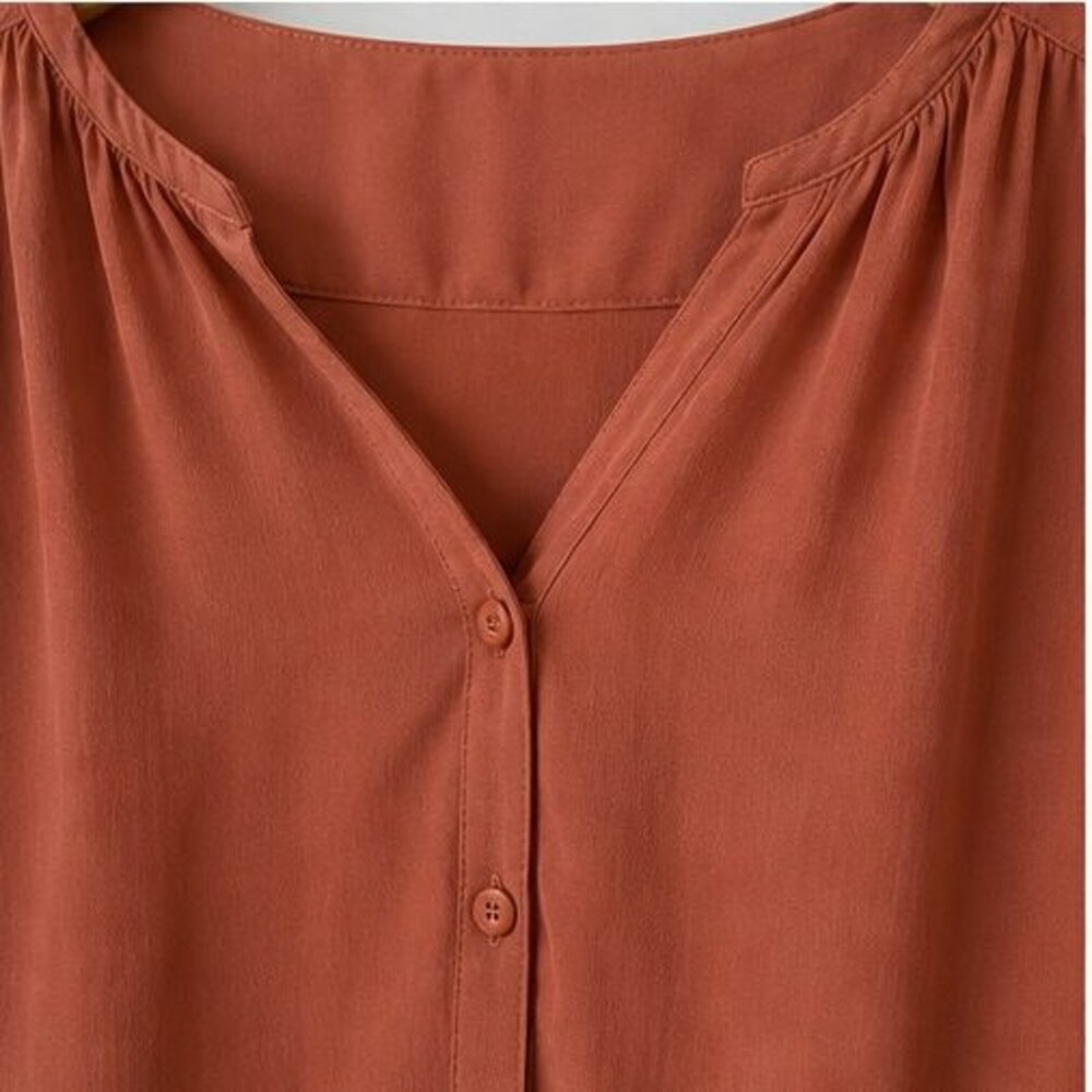 Rust Button Blouse - Picture 4 of 6
